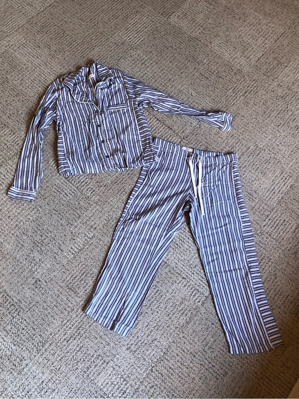 UGG Blue and White Striped Ladies Pajama Set
